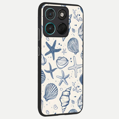  Blue Ocean Outline back cover For Moto G57 Power slim fit glass case with vibrant aesthetic design