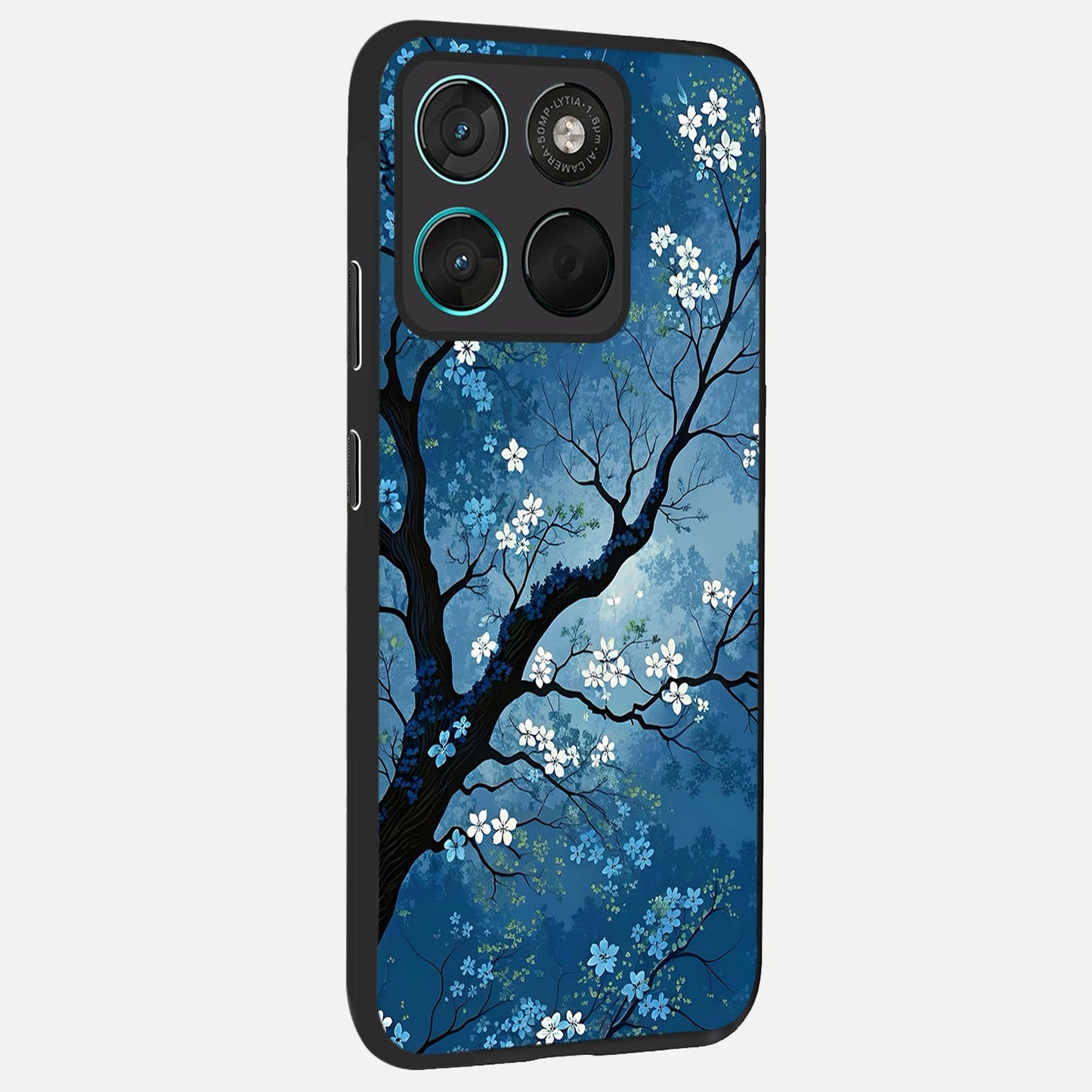  Blue Tree Serenity back cover For Moto G57 Power slim fit glass case with vibrant aesthetic design