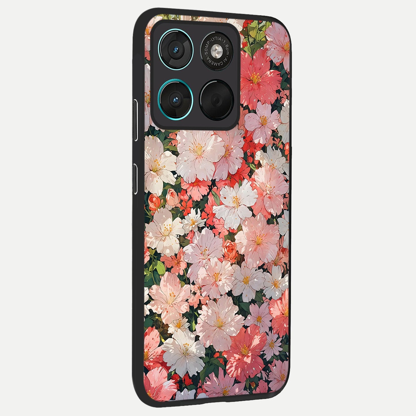  Blush Bloom Field back cover For Moto G57 Power slim fit glass case with vibrant aesthetic design