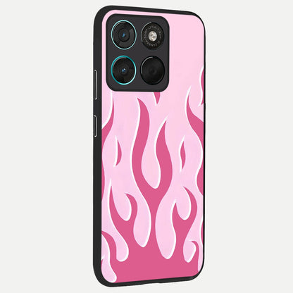  Blush Flame Energy back cover For Moto G57 Power slim fit glass case with vibrant aesthetic design