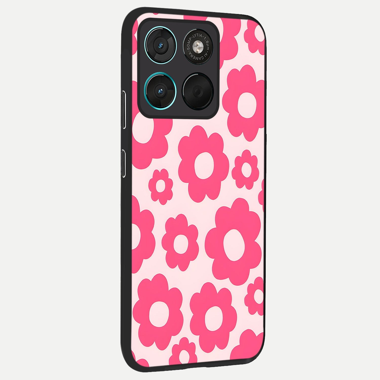  Blush Flower Pop back cover For Moto G57 Power slim fit glass case with vibrant aesthetic design