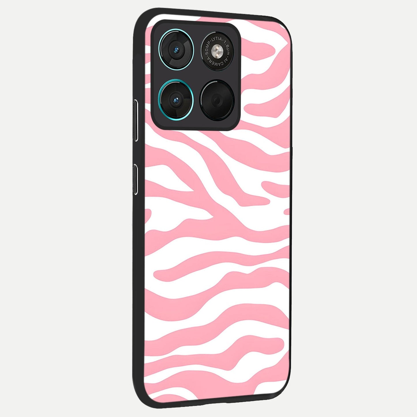  Blush Zebra Flow back cover For Moto G57 Power slim fit glass case with vibrant aesthetic design