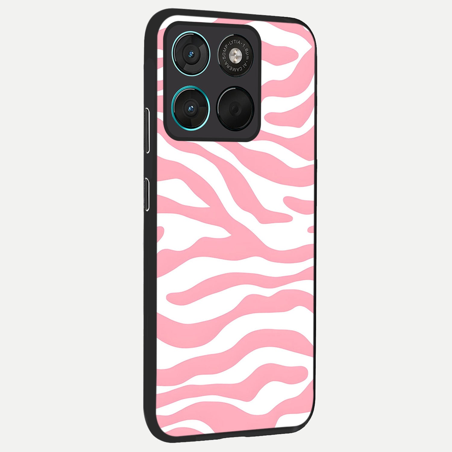  Blush Zebra Flow back cover For Moto G57 Power slim fit glass case with vibrant aesthetic design