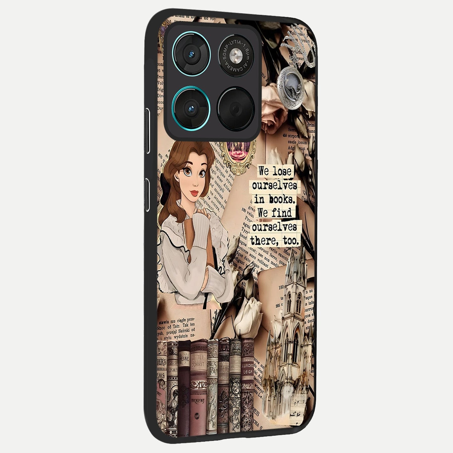  Bookish Dream World back cover For Moto G57 Power slim fit glass case with vibrant aesthetic design