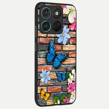  Brick Bloom Flight back cover For Moto G57 Power slim fit glass case with vibrant aesthetic design