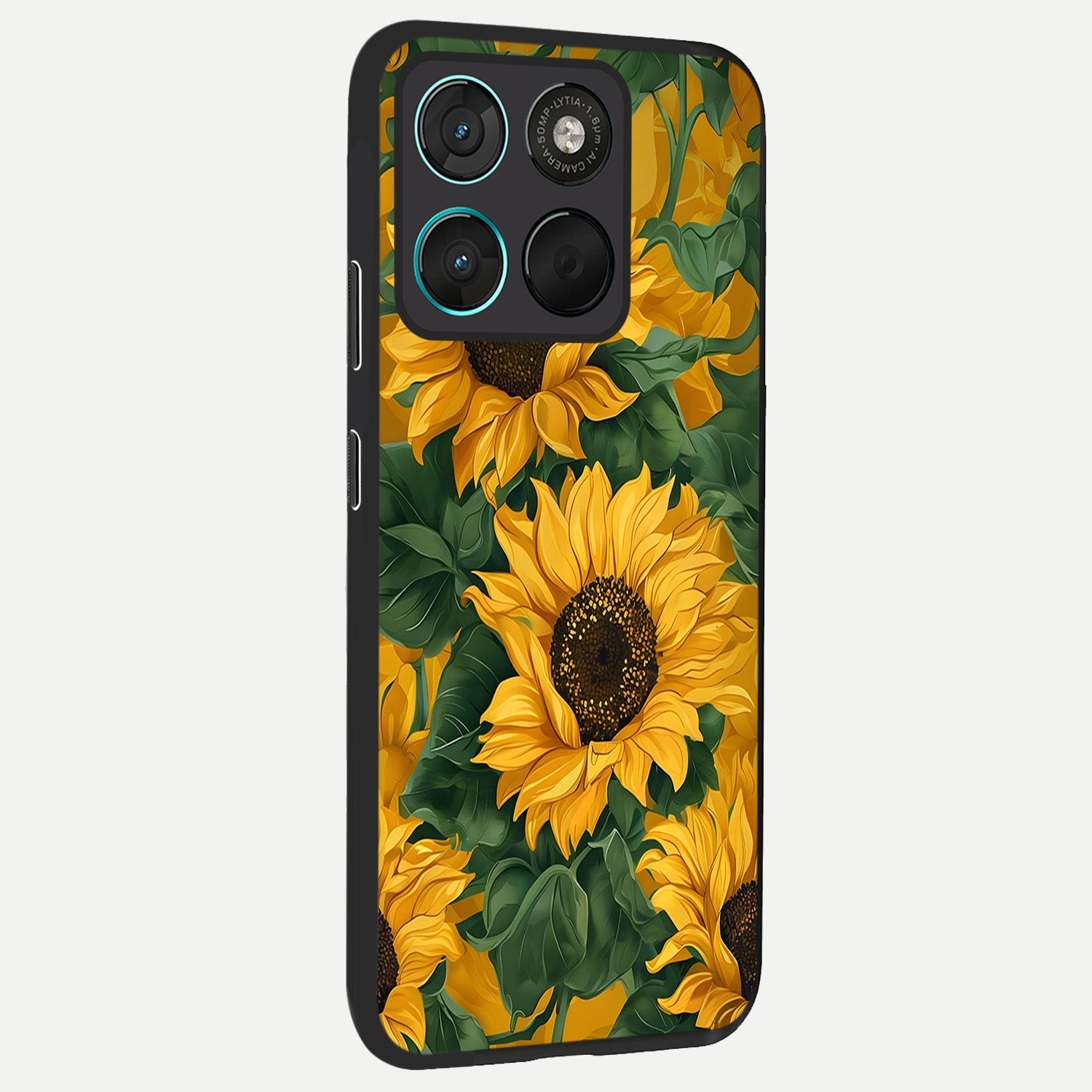  Bright Sunflower Bloom back cover For Moto G57 Power slim fit glass case with vibrant aesthetic design