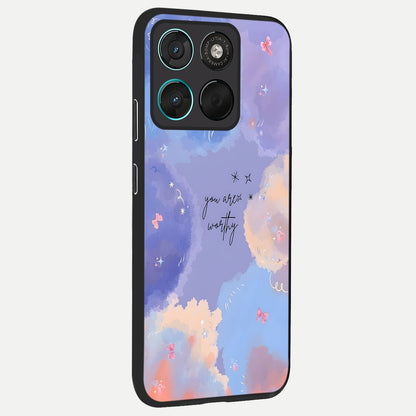  Celestial Cloud Magic back cover For Moto G57 Power slim fit glass case with vibrant aesthetic design