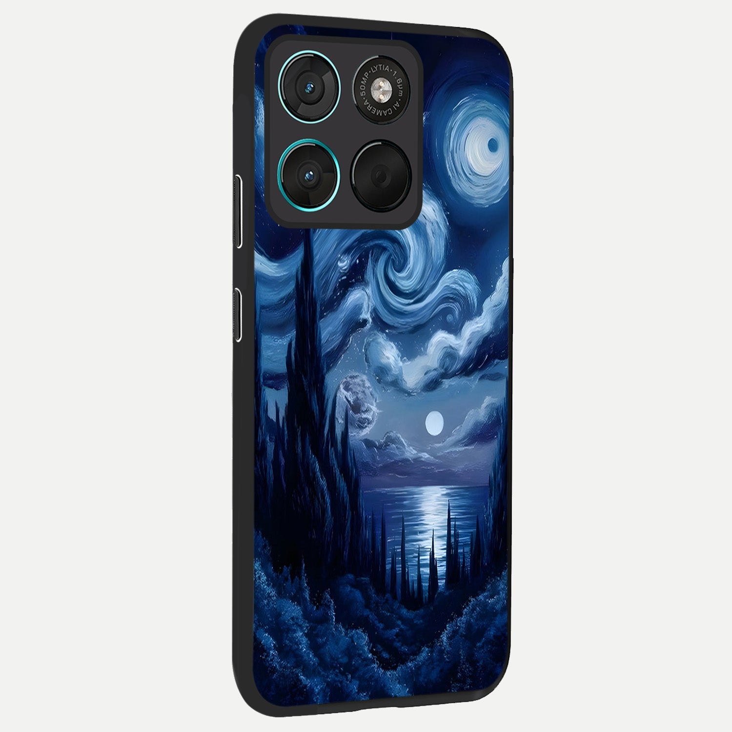  Celestial Dream Van Gogh back cover For Moto G57 Power slim fit glass case with vibrant aesthetic design