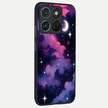  Celestial Moon Magic back cover For Moto G57 Power slim fit glass case with vibrant aesthetic design