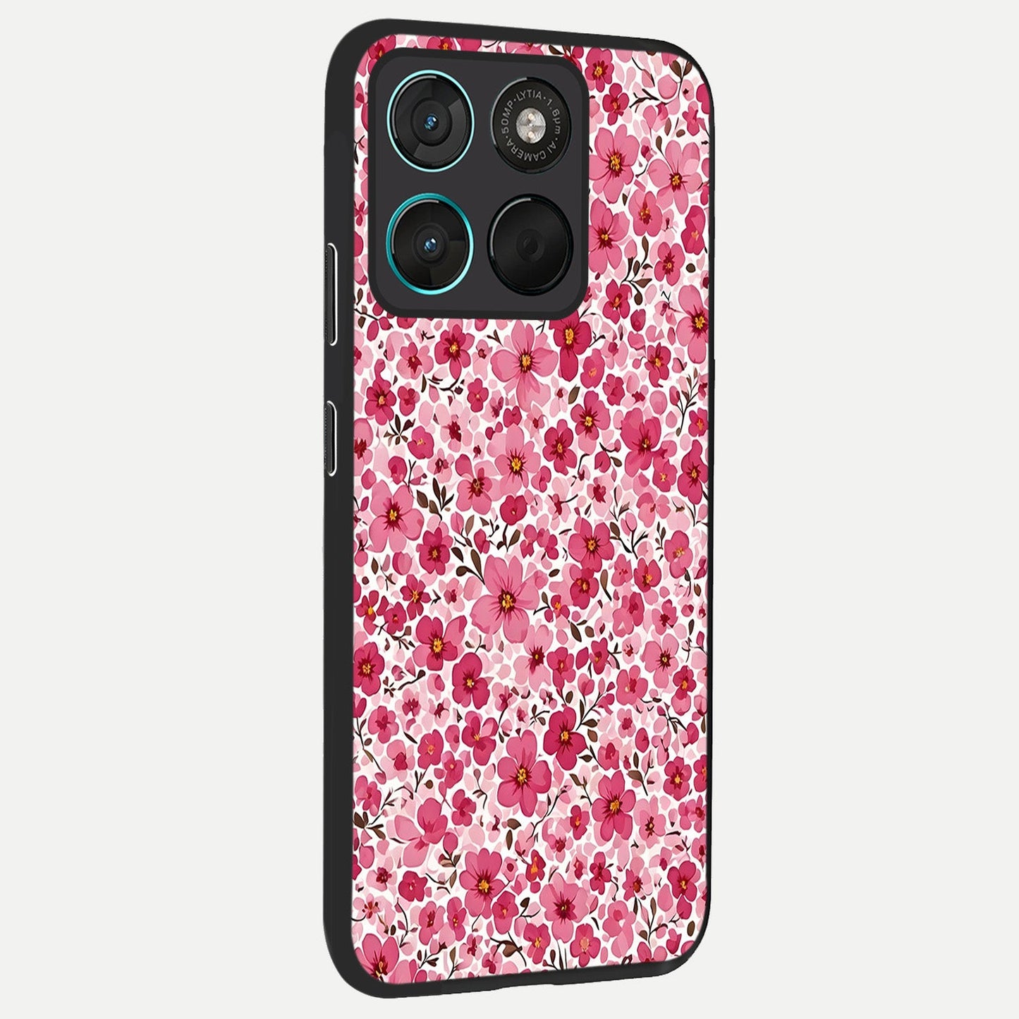  Cherry Blossom Charm back cover For Moto G57 Power slim fit glass case with vibrant aesthetic design