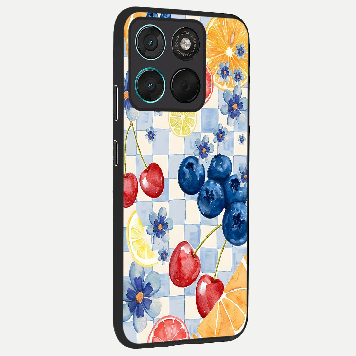 Citrus Bloom Joy back cover For Moto G57 Power slim fit glass case with vibrant aesthetic design