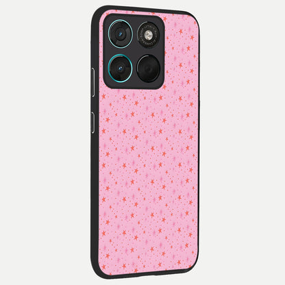  Cosmic Pink Sparkle back cover For Moto G57 Power slim fit glass case with vibrant aesthetic design