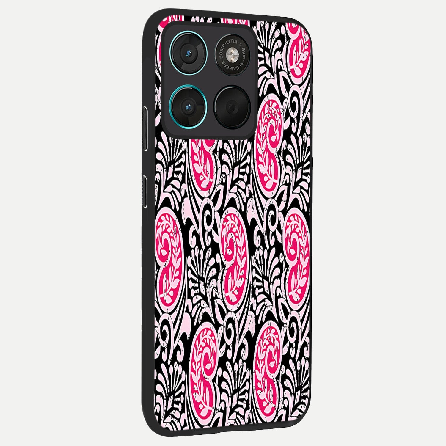  Crimson Paisley Charm back cover For Moto G57 Power slim fit glass case with vibrant aesthetic design