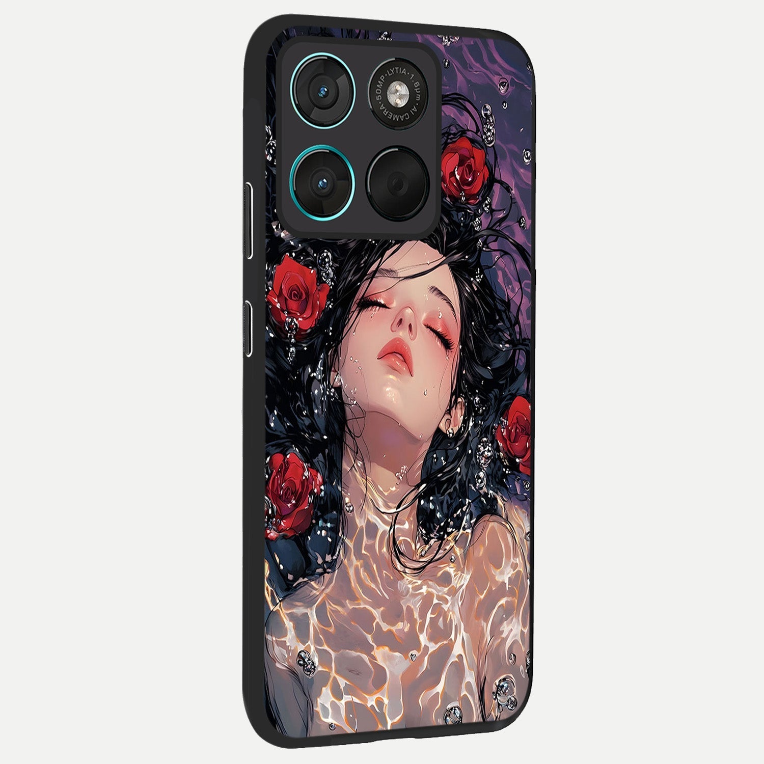  Crimson Rose Serenity back cover For Moto G57 Power slim fit glass case with vibrant aesthetic design