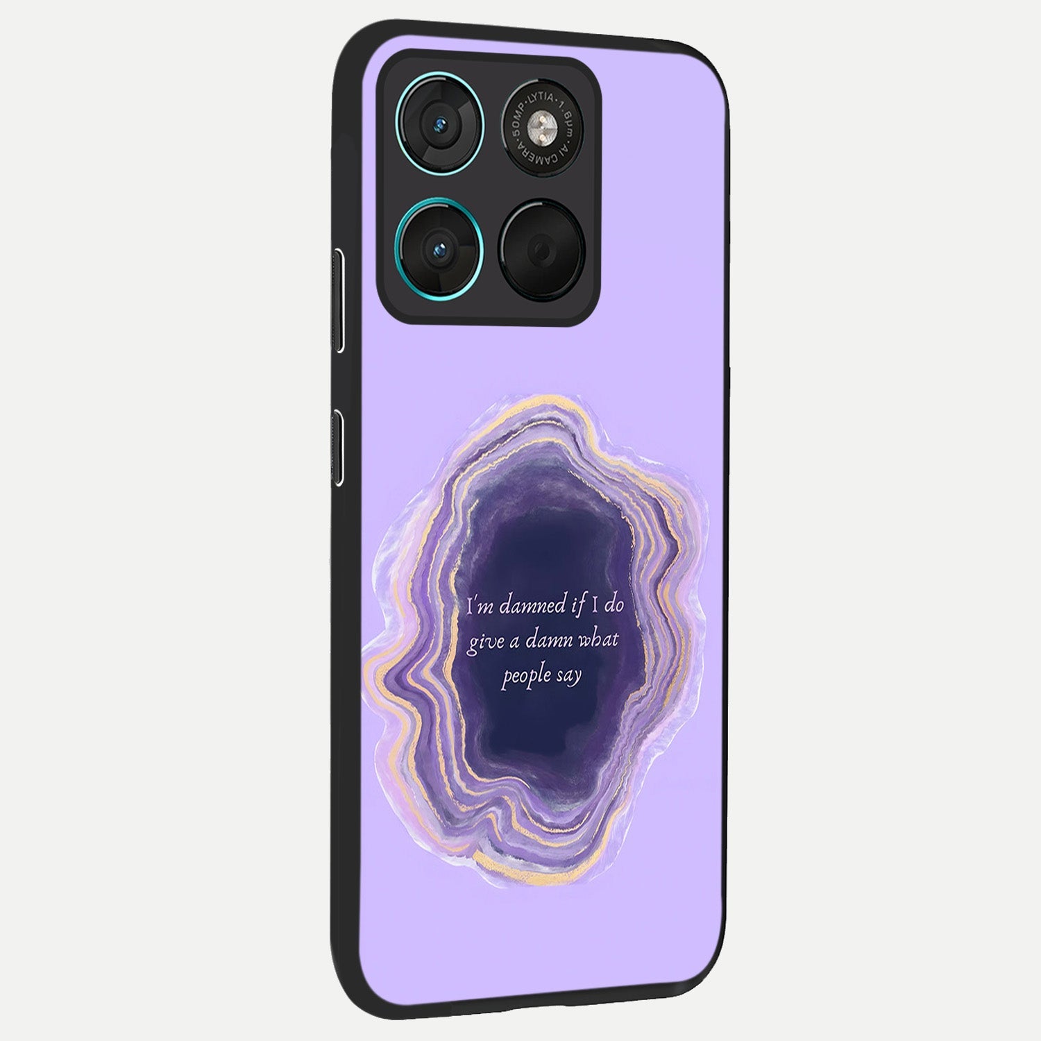  Damned People Quote back cover For Moto G57 Power slim fit glass case with vibrant aesthetic design