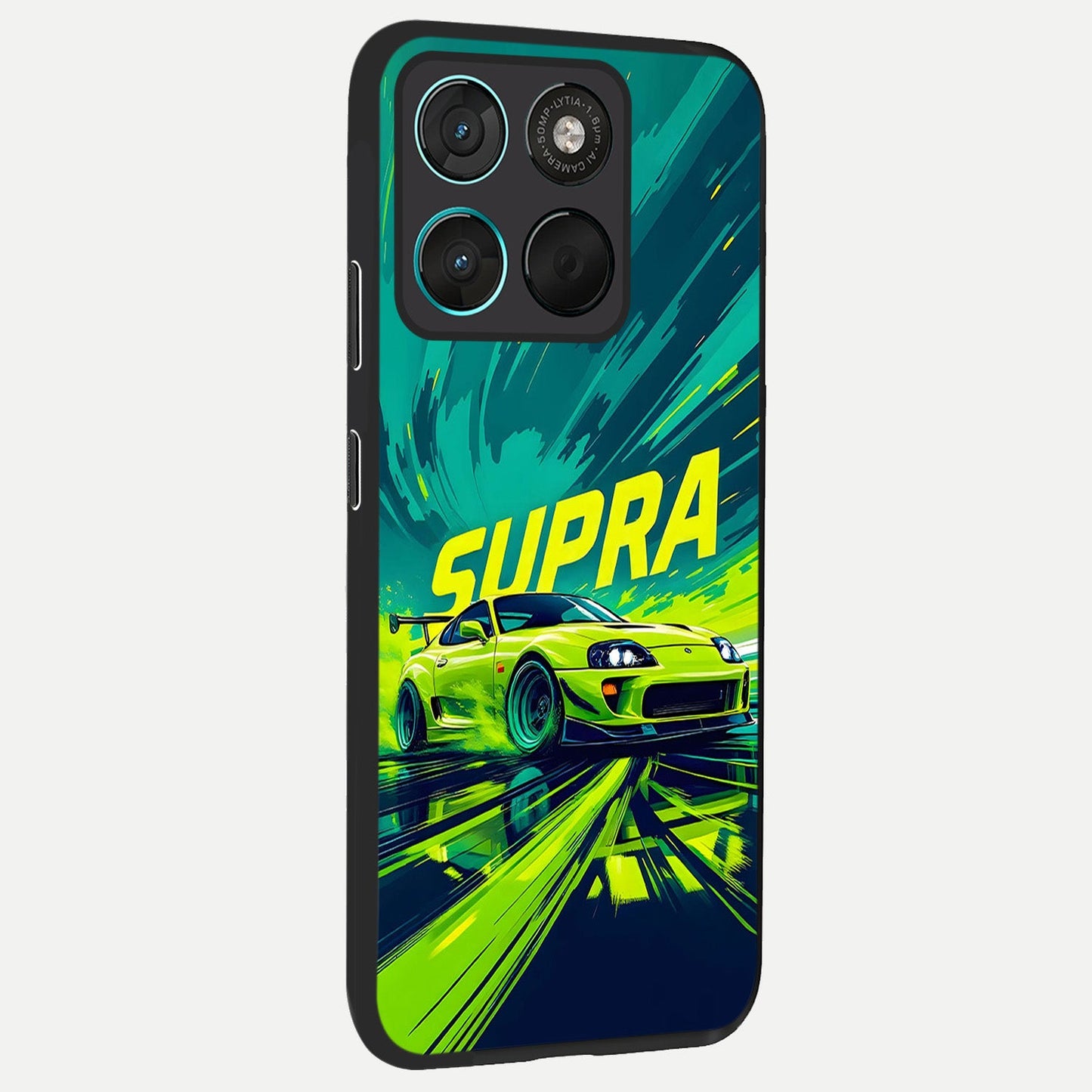  Electric Supra Thunder back cover For Moto G57 Power slim fit glass case with vibrant aesthetic design