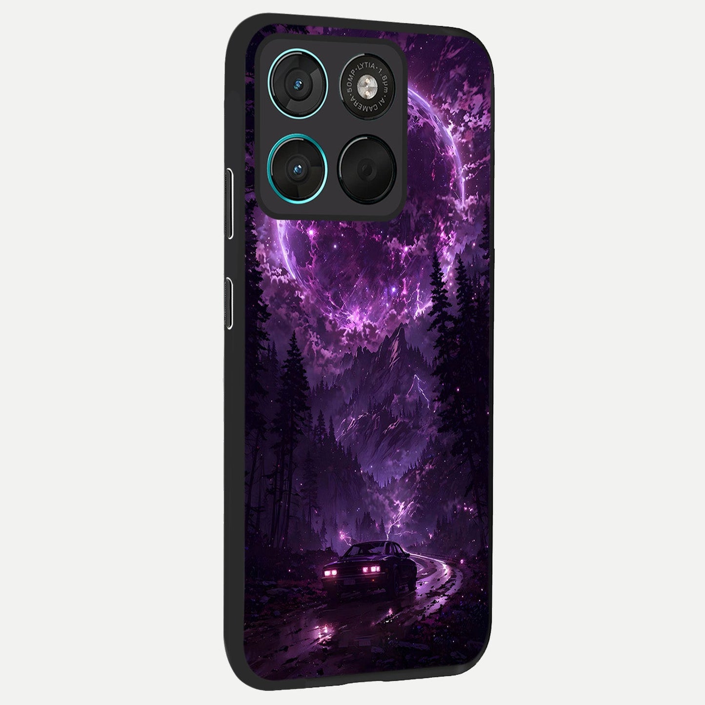  Eternal Cosmic Drive back cover For Moto G57 Power slim fit glass case with vibrant aesthetic design