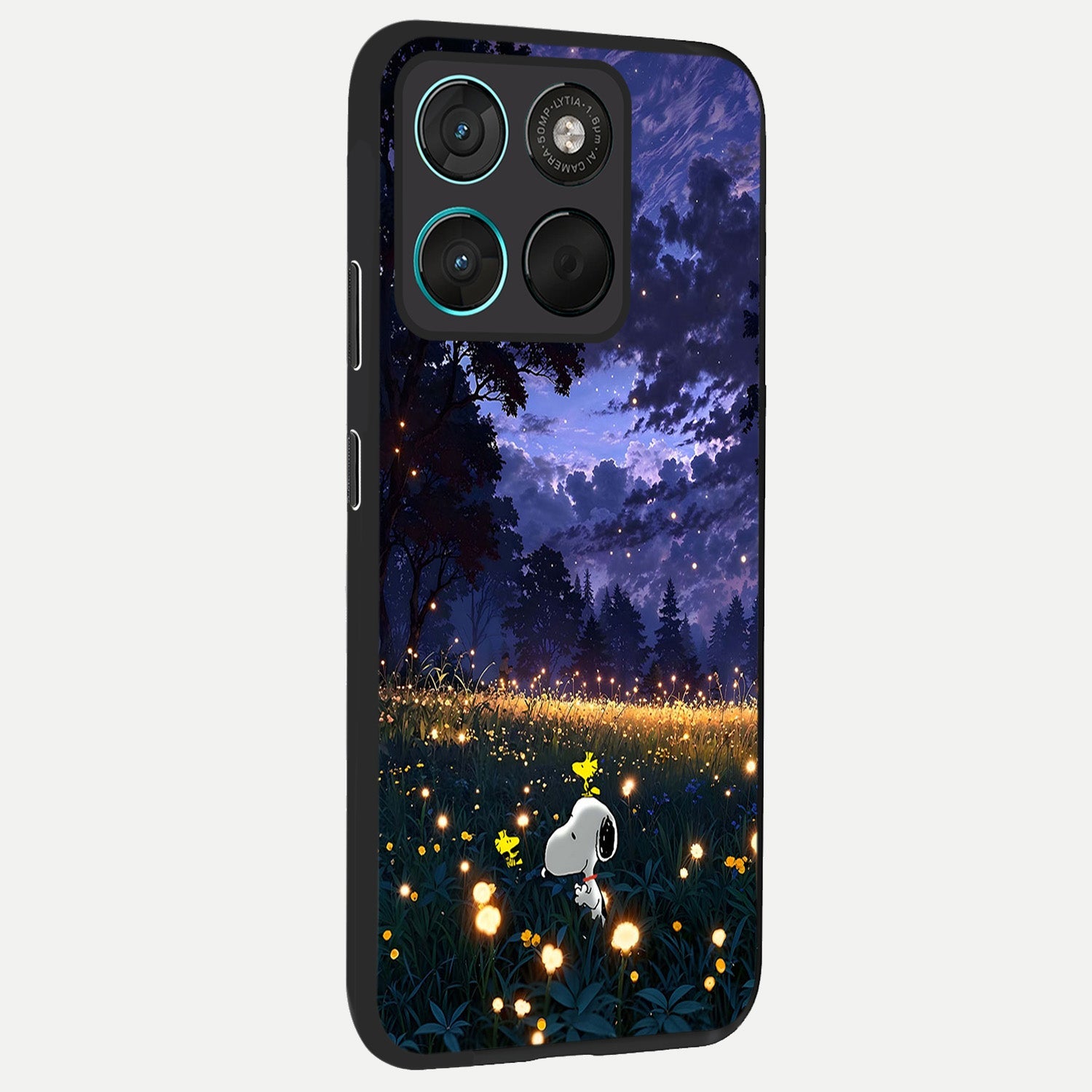  Firefly Meadow Magic back cover For Moto G57 Power slim fit glass case with vibrant aesthetic design