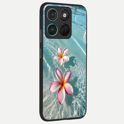  Floating Bloom Bliss back cover For Moto G57 Power slim fit glass case with vibrant aesthetic design