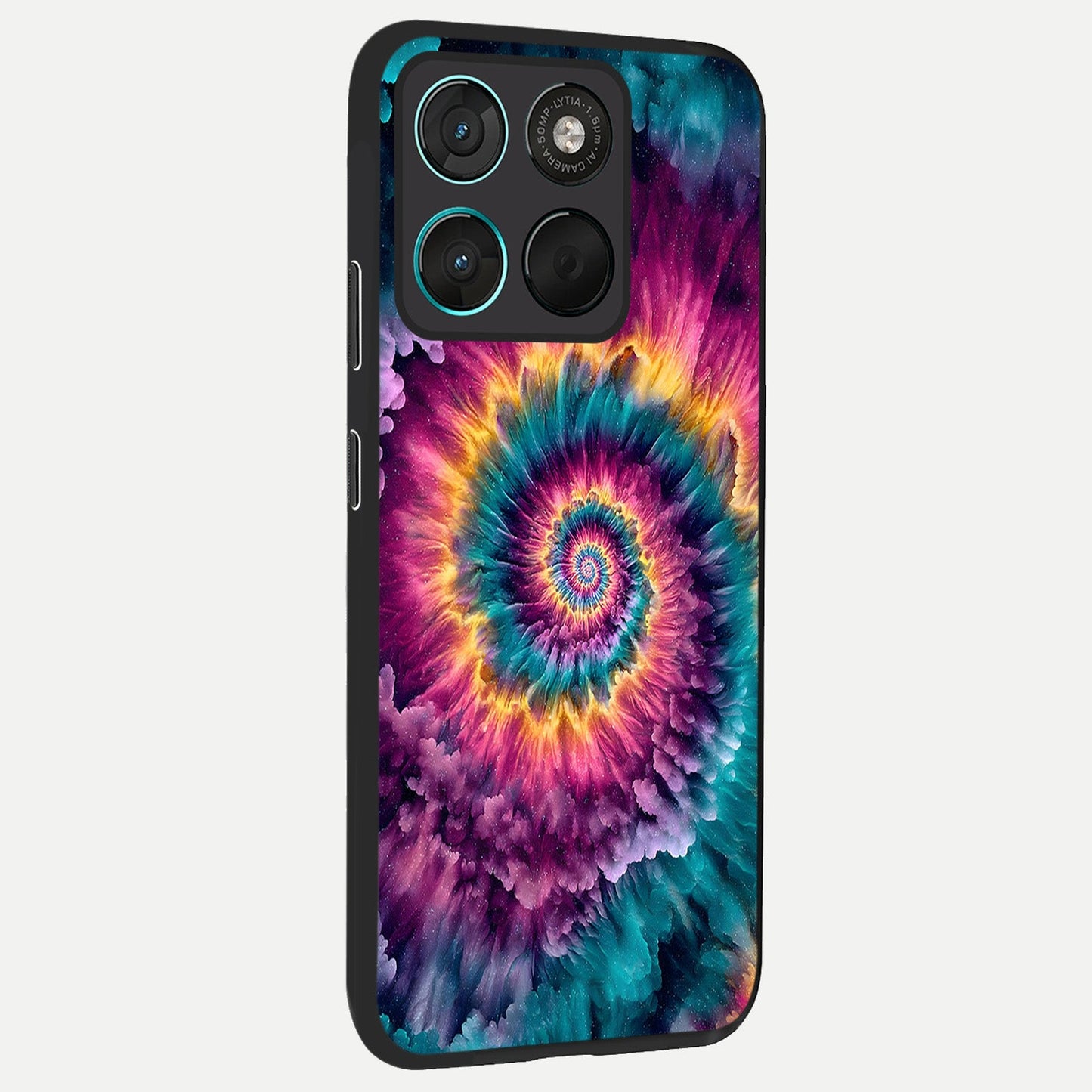  Galactic Spiral Burst back cover For Moto G57 Power slim fit glass case with vibrant aesthetic design