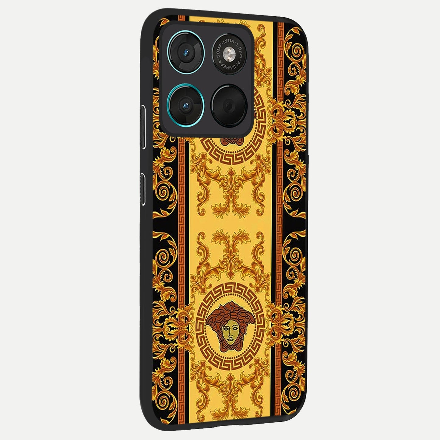  Golden Royal Heritage back cover For Moto G57 Power slim fit glass case with vibrant aesthetic design