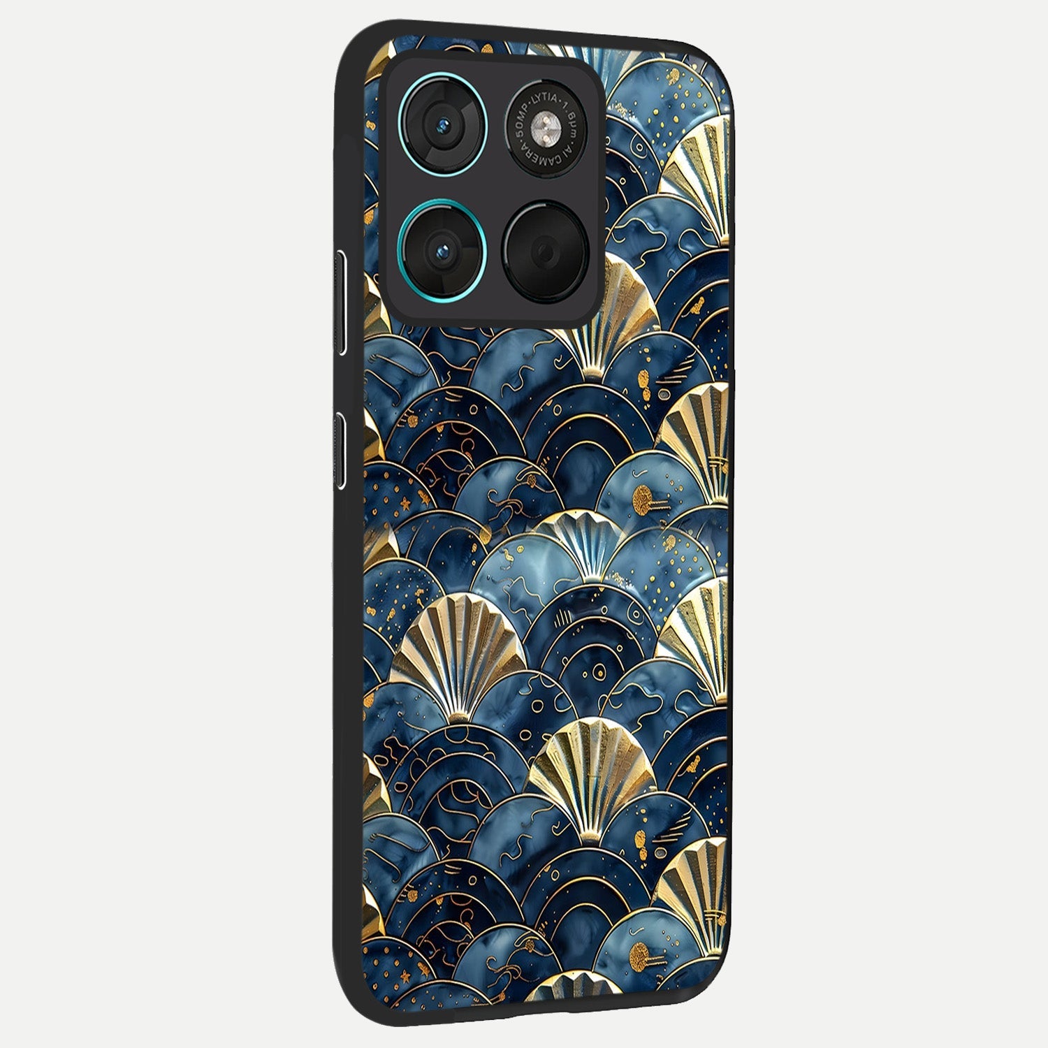  Golden Wave Luxe back cover For Moto G57 Power slim fit glass case with vibrant aesthetic design