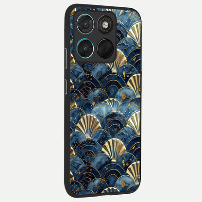  Golden Wave Luxe back cover For Moto G57 Power slim fit glass case with vibrant aesthetic design