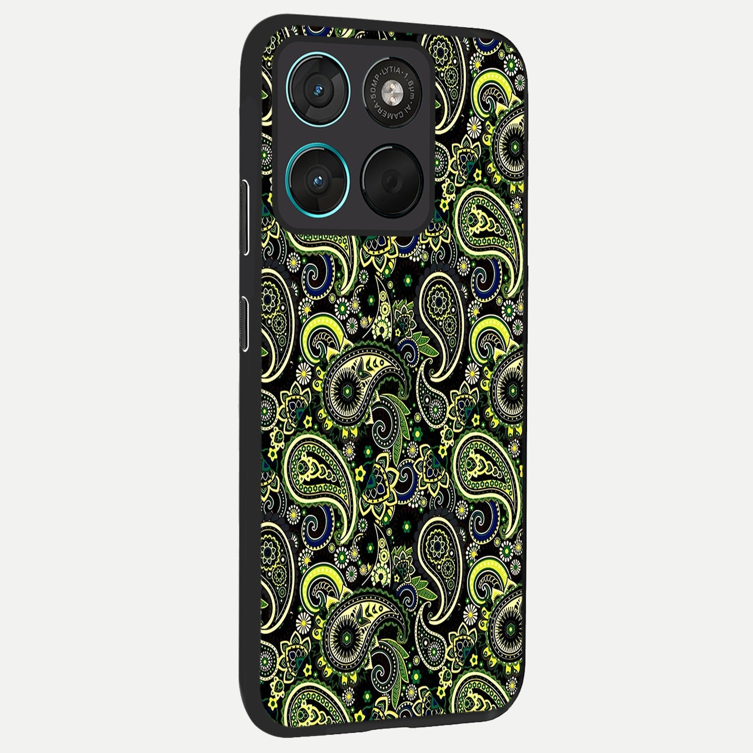  Green Lemon back cover For Moto G57 Power slim fit glass case with vibrant aesthetic design