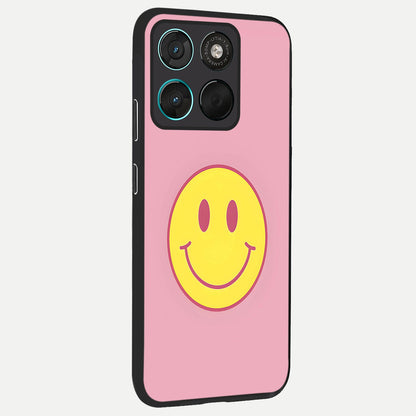  Happy Pink Mood back cover For Moto G57 Power slim fit glass case with vibrant aesthetic design