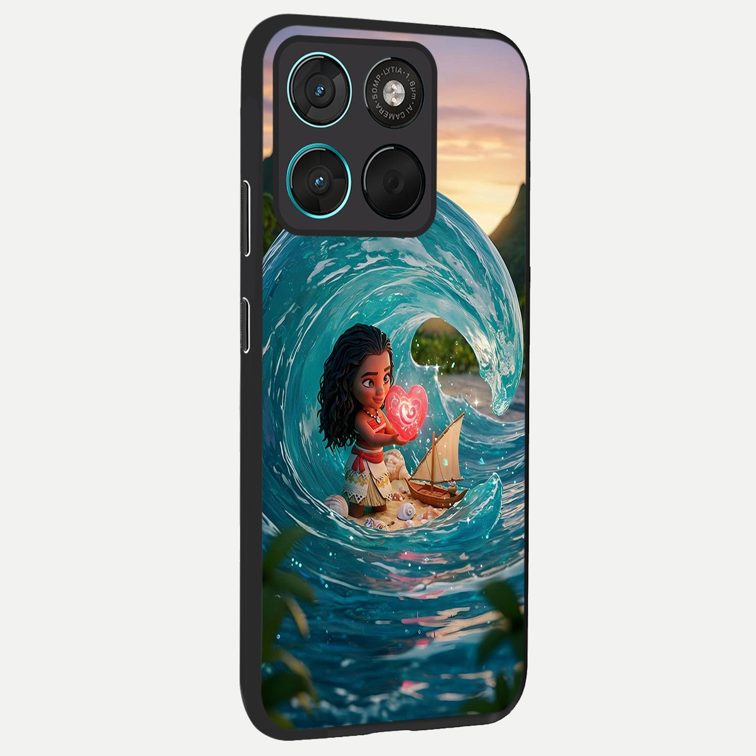  Heart of Ocean back cover For Moto G57 Power slim fit glass case with vibrant aesthetic design