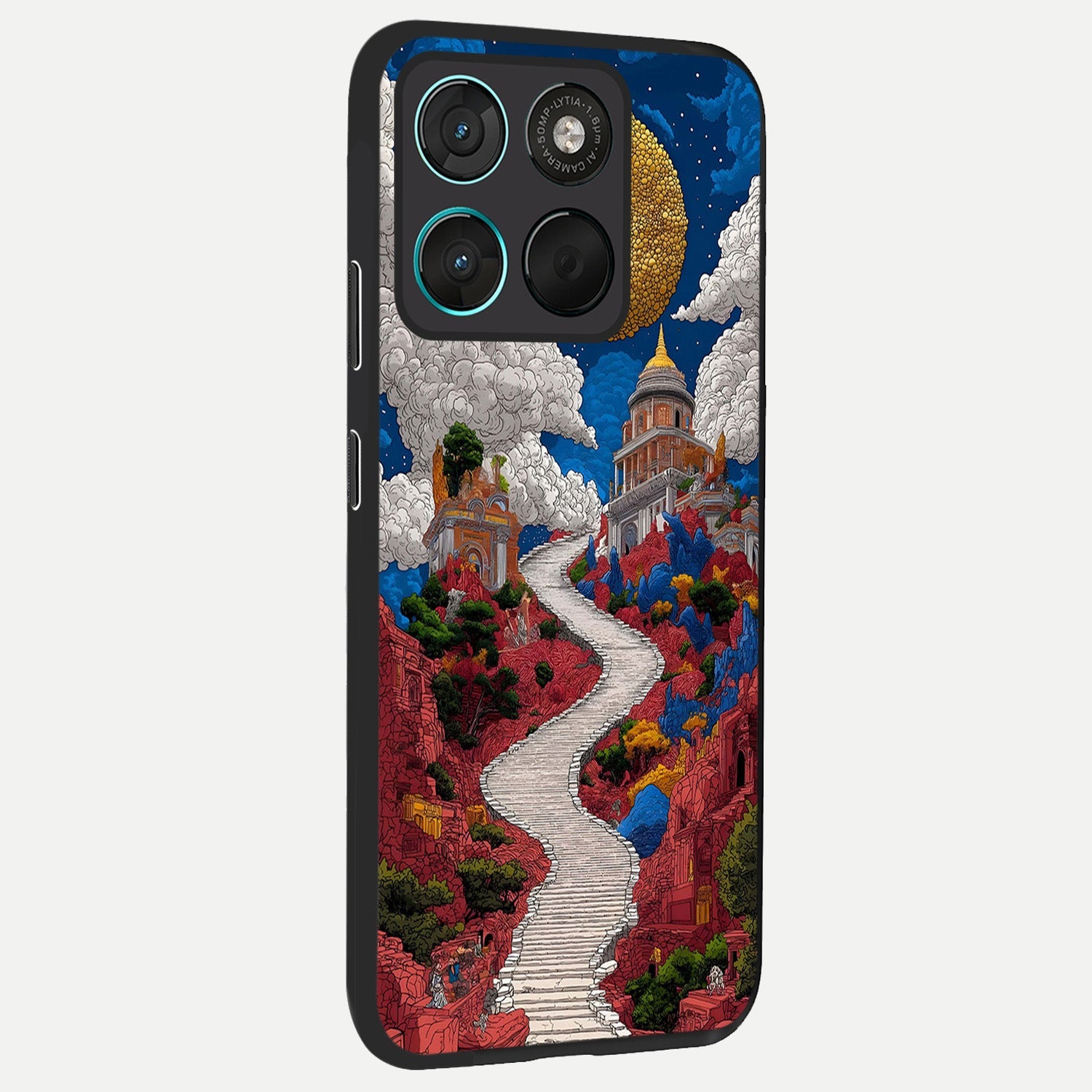  Heavenly Moon Path back cover For Moto G57 Power slim fit glass case with vibrant aesthetic design
