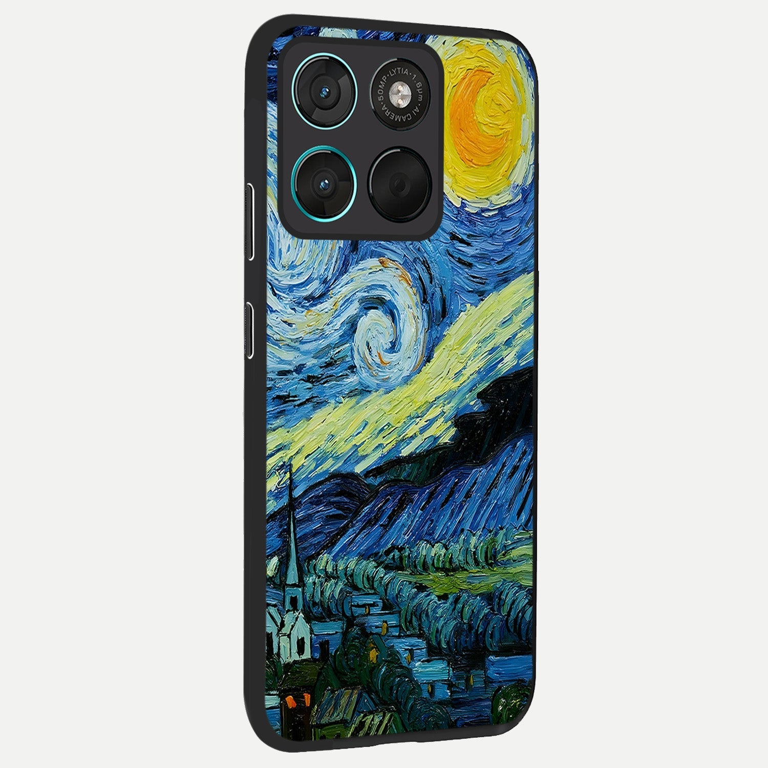  Inspired Van Gogh Art back cover For Moto G57 Power slim fit glass case with vibrant aesthetic design