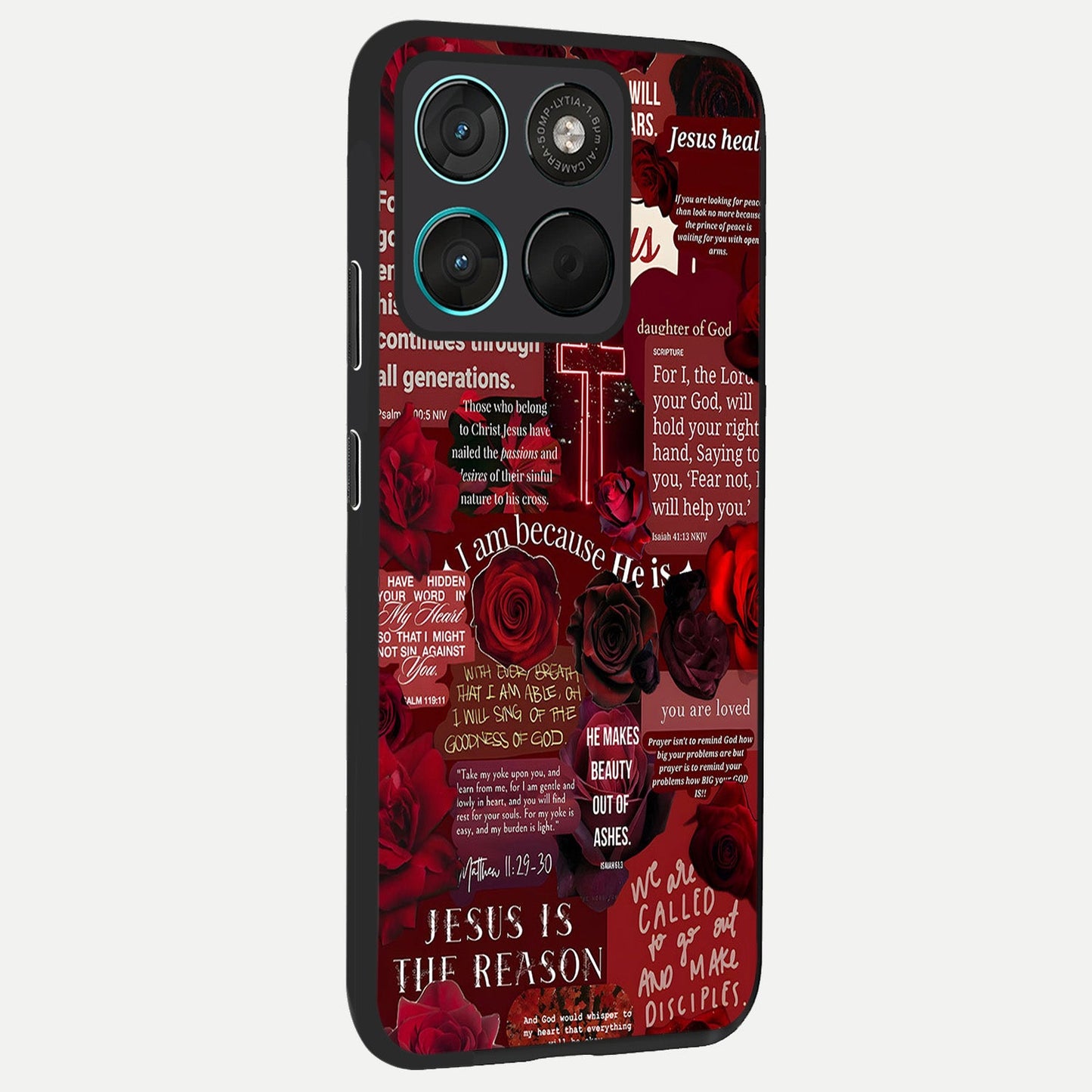  Jesus Love Heals back cover For Moto G57 Power slim fit glass case with vibrant aesthetic design