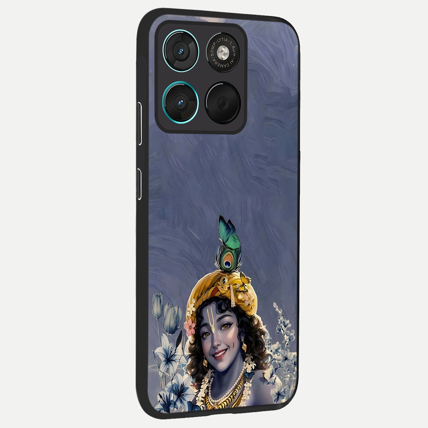  Lord Krishna back cover For Moto G57 Power slim fit glass case with vibrant aesthetic design
