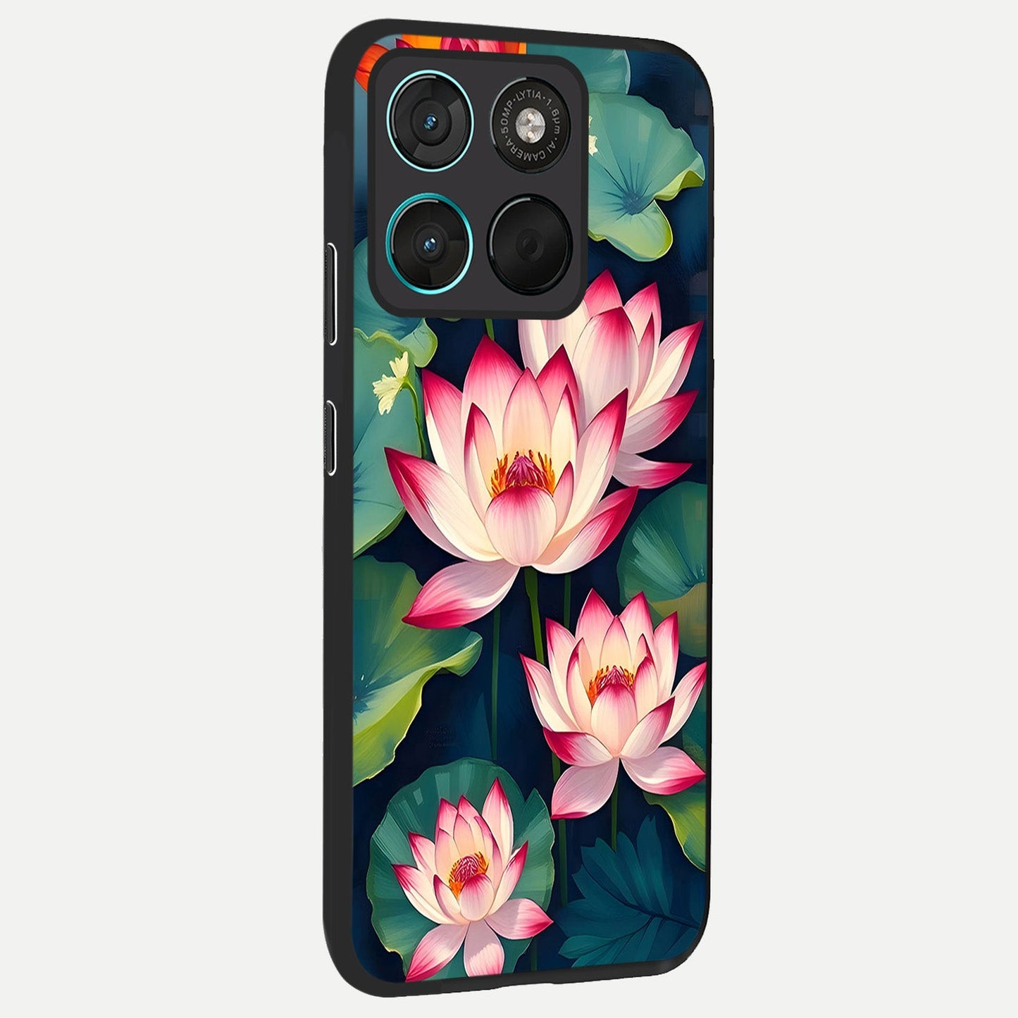  Lotus Dream Serenity back cover For Moto G57 Power slim fit glass case with vibrant aesthetic design