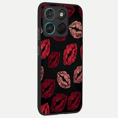  Midnight Kiss Love back cover For Moto G57 Power slim fit glass case with vibrant aesthetic design