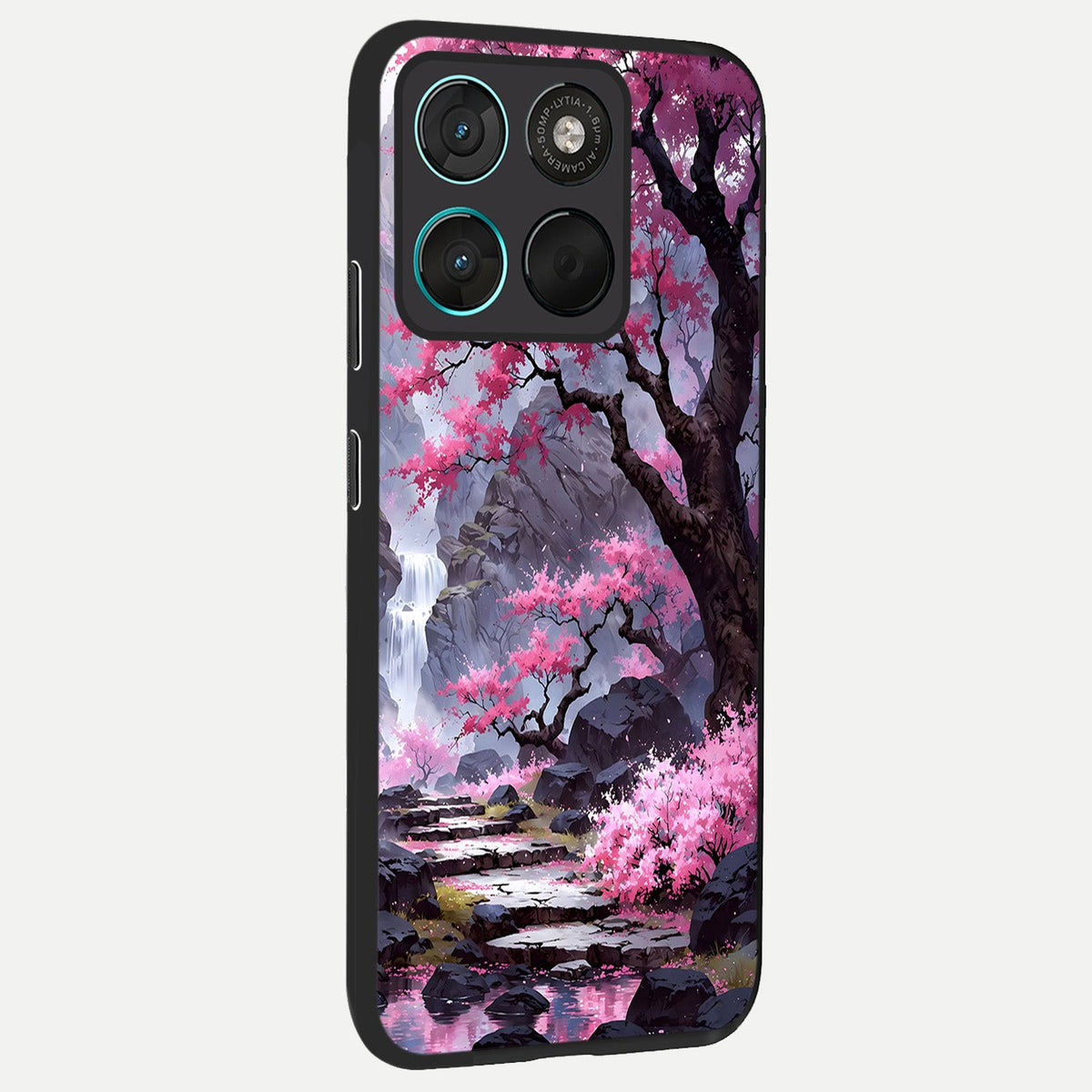  Pink Sunflower Glow back cover For Moto G57 Power slim fit glass case with vibrant aesthetic design