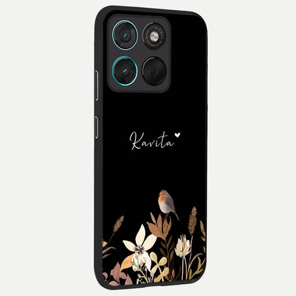  Quiet Garden Tune Custom Name back cover For Moto G57 Power slim fit glass case with vibrant aesthetic design