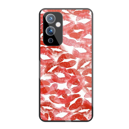 Multi Lips Kisses Glass Case For OnePlus 9