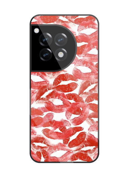 Multi Lips Kisses Glass Case For OnePlus 12R
