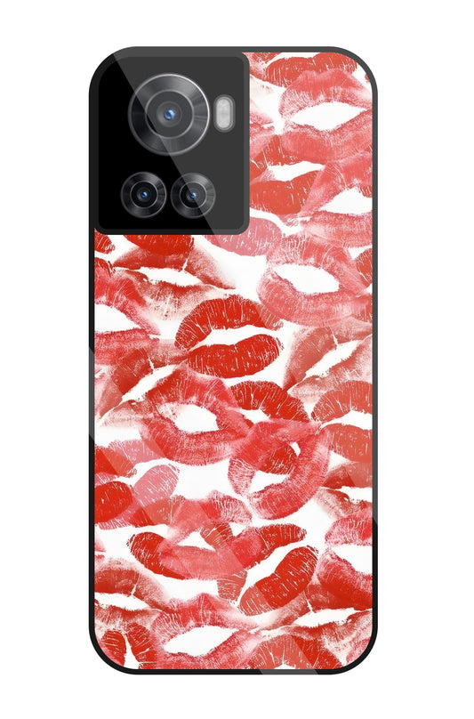 Multi Lips Kisses Glass Case For OnePlus 10R