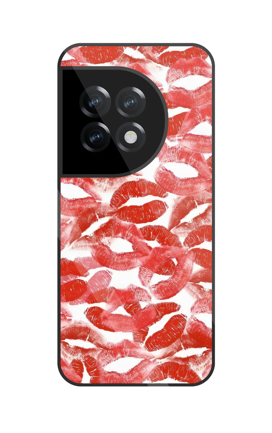 Multi Lips Kisses Glass Case For OnePlus 11R