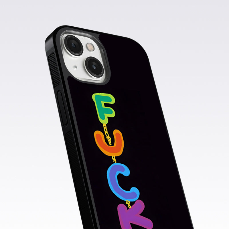 Multicolor Fuck  Glass Case For OnePlus 9 Pro