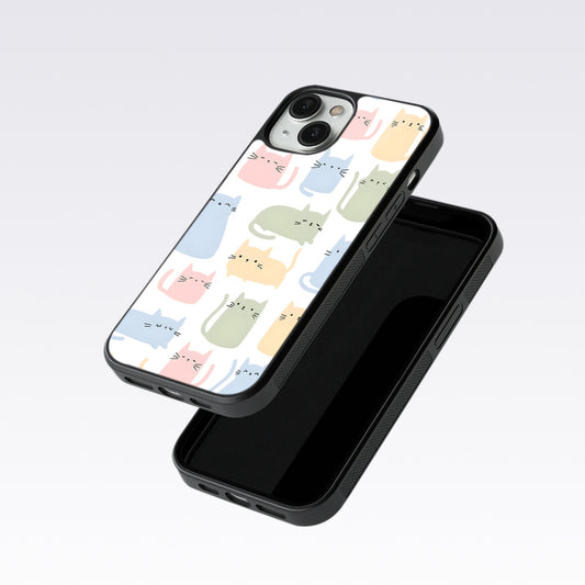 Multicolor cat Glass Case For Nothing Phone 1