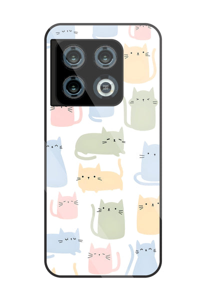 Multicolor cat  Glass Case For OnePlus 10 Pro