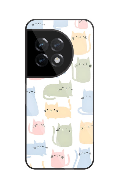 Multicolor cat Glass Case For OnePlus 11R