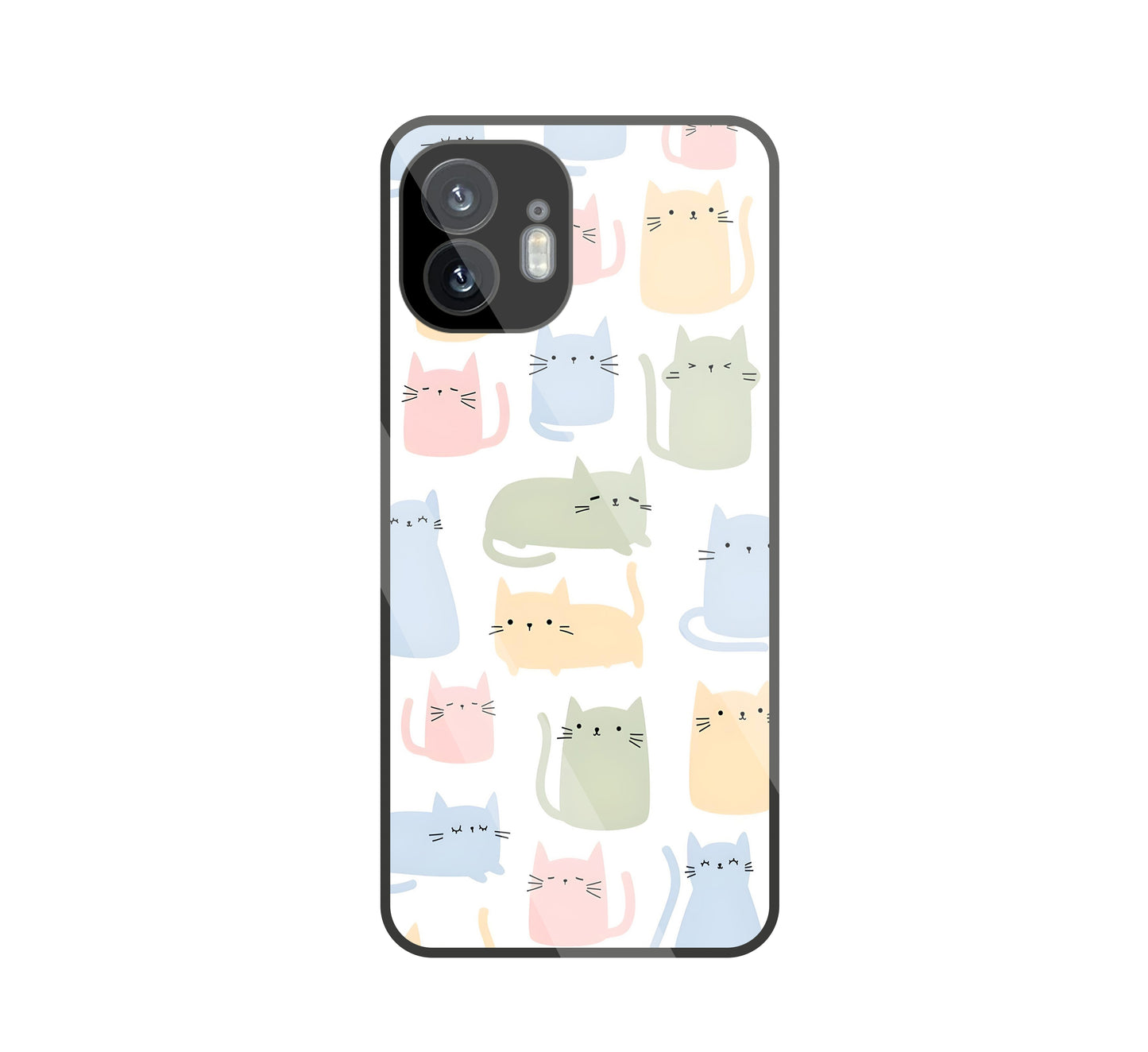 Multicolor cat glass Case For Nothing Phone 2