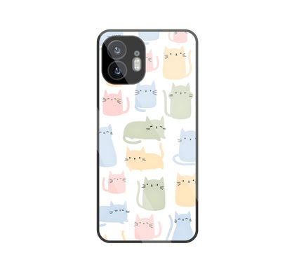 Multicolor cat glass Case For Nothing Phone 2