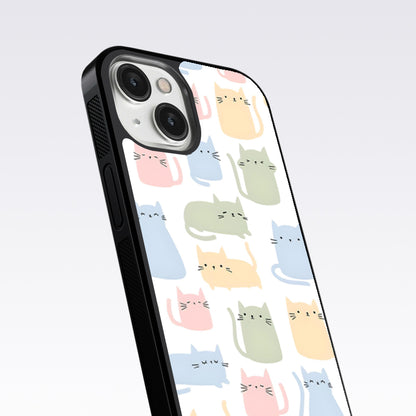 Multicolor cat Glass Case For Nothing Phone 1