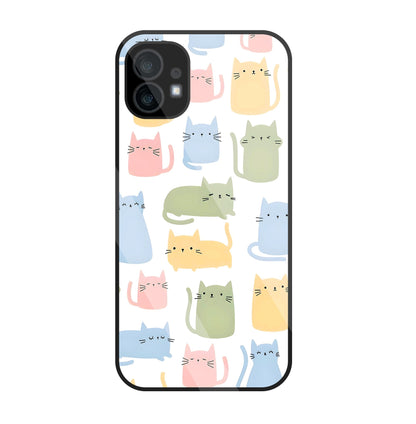 Multicolor cat Glass Case For Nothing Phone 1
